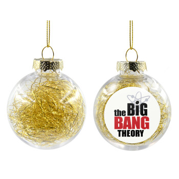The Big Bang Theory, Transparent Christmas tree ball ornament with gold filling 8cm