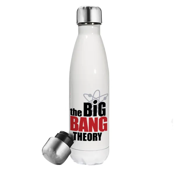 The Big Bang Theory — Μεταλλικό παγούρι θερμός Λευκό (Stainless steel), διπλού τοιχώματος, 500ml