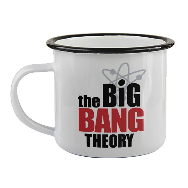 The Big Bang Theory — Enamel mug with black rim, 360ml