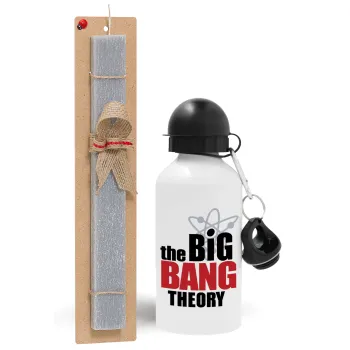 The Big Bang Theory, Πασχαλινή Λαμπάδα με παγούρι μεταλλικό  αλουμινίου (500ml) & κερί αρωματικό πλακέ (30cm) (ΓΚΡΙ)