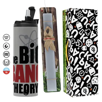 The Big Bang Theory, Πασχαλινή Λαμπάδα με Travel Tumbler θερμό (600ml, BPA free) & κερί αρωματικό πλακέ (30cm) (ΓΚΡΙ)