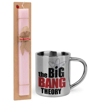 The Big Bang Theory, Easter Set, metallic thermal cup (300ml) & aromatic flat Easter candle (30cm) (PINK)