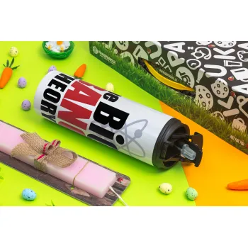 The Big Bang Theory, Πασχαλινή Λαμπάδα με Travel Tumbler θερμό με διπλό καπάκι (600ml, BPA free) & κερί αρωματικό πλακέ (30cm) (ΡΟΖ)
