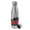Metallic water bottle, stainless steel, 750ml