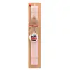 Easter Set, wooden keychain & scented flat Easter candle (30cm) (PINK)