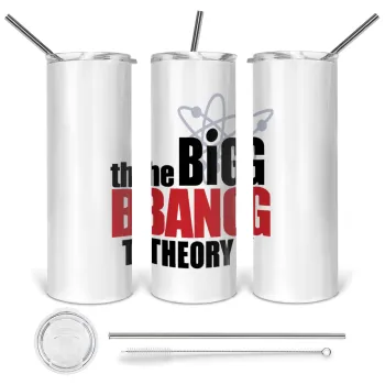 The Big Bang Theory, Tumbler ποτήρι θερμό από ανοξείδωτο ατσάλι 600ml, με μεταλλικό καλαμάκι & βούρτσα καθαρισμού