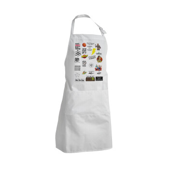 The Big Bang Theory pattern, Adult Chef Apron (with sliders and 2 pockets)