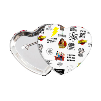 The Big Bang Theory pattern, Κονκάρδα παραμάνα καρδιά (57x52mm)
