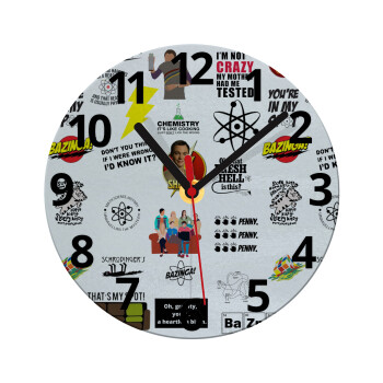 The Big Bang Theory pattern, Ρολόι τοίχου γυάλινο (20cm)
