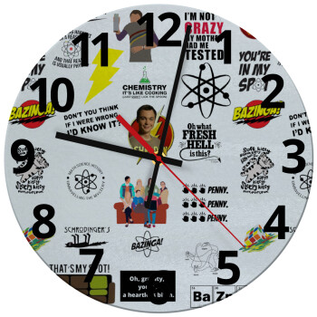 The Big Bang Theory pattern, Ρολόι τοίχου γυάλινο (30cm)