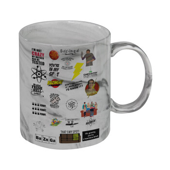 The Big Bang Theory pattern, Κούπα κεραμική, marble style (μάρμαρο), 330ml