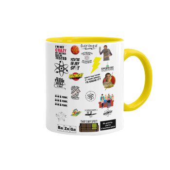 The Big Bang Theory pattern, Mug colored yellow, ceramic, 330ml