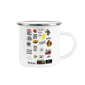 The Big Bang Theory pattern, Metallic enamel cup white 360ml
