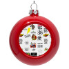 Στολίδι Χριστουγεννιάτικη μπάλα δένδρου Κόκκινη 8cm