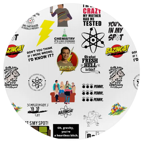 The Big Bang Theory pattern — Mousepad Στρογγυλό 20cm
