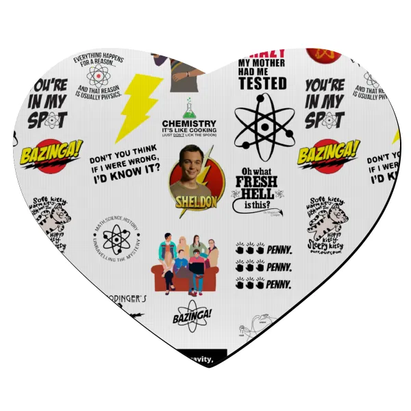 The Big Bang Theory pattern — Mousepad καρδιά 23x20cm