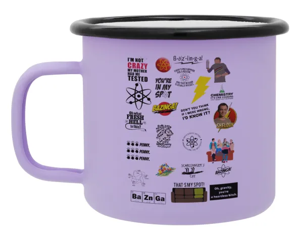 The Big Bang Theory pattern — Κούπα Μεταλλική εμαγιέ ΜΑΤ Light Pastel Purple 360ml