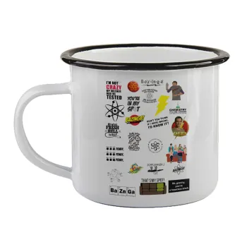 The Big Bang Theory pattern, Κούπα εμαγιέ με μαύρο χείλος 360ml
