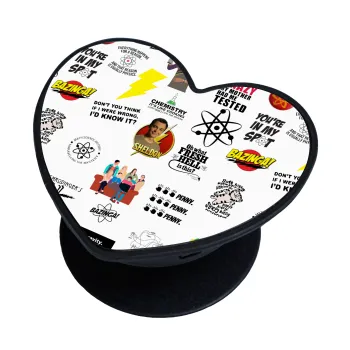 The Big Bang Theory pattern, Phone Holders Stand  καρδιά Μαύρο Βάση Στήριξης Κινητού στο Χέρι