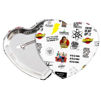 The Big Bang Theory pattern, Κονκάρδα παραμάνα καρδιά (57x52mm)