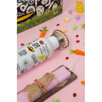 The Big Bang Theory pattern, Πασχαλινή Λαμπάδα με παγούρι μεταλλικό (620ml, stainless steel) & κερί αρωματικό πλακέ (30cm) (ΡΟΖ)