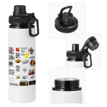 The Big Bang Theory pattern, Metal water bottle with safety cap, aluminum 850ml