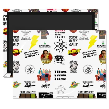 The Big Bang Theory pattern, Ορθογώνιο μαγνητάκι ψυγείου διάστασης 9x6cm