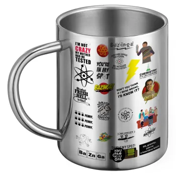 The Big Bang Theory pattern, Ανοξείδωτη Μεταλλική Κούπα 450ml - Διπλού Τοιχώματος