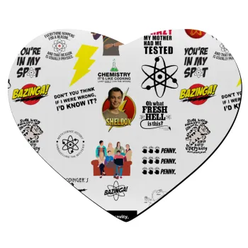 The Big Bang Theory pattern, Mousepad heart 23x20cm