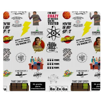 The Big Bang Theory pattern, Mousepad rect 23x19cm