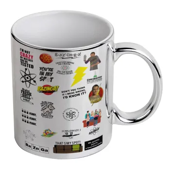 The Big Bang Theory pattern, Mug ceramic, silver mirror, 330ml