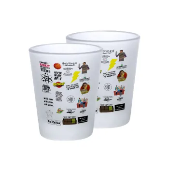 The Big Bang Theory pattern, Σφηνοπότηρα γυάλινα 45ml του πάγου (2 τεμάχια)