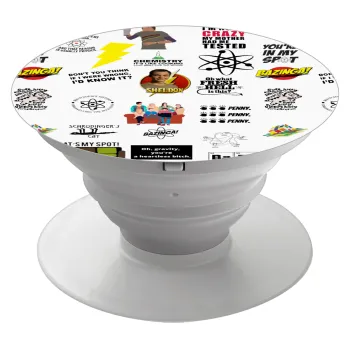 The Big Bang Theory pattern, Phone Holders Stand  White Hand-held Mobile Phone Holder