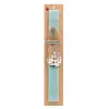 Easter Set, wooden keychain & aromatic flat Easter candle (30cm) (TURQUOISE)