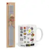 Easter Set, Ceramic Cup (330ml) & Easter aromatic flat candle (30cm) (GRAY)