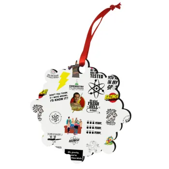 The Big Bang Theory pattern, Christmas ornament snowflake wooden 7.5cm