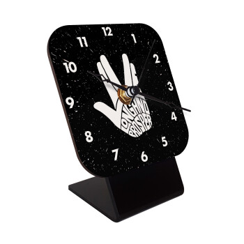 Star Trek Long and Prosper, Επιτραπέζιο ρολόι ξύλινο με δείκτες (10cm)