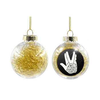 Star Trek Long and Prosper, Χριστουγεννιάτικη μπάλα δένδρου διάφανη με χρυσό γέμισμα 8cm