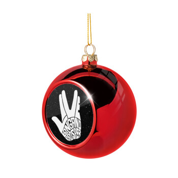 Star Trek Long and Prosper, Χριστουγεννιάτικη μπάλα δένδρου Κόκκινη 8cm