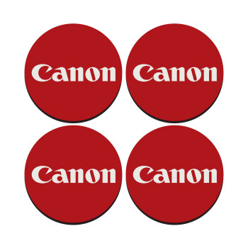 Canon, SET of 4 round wooden coasters (9cm)