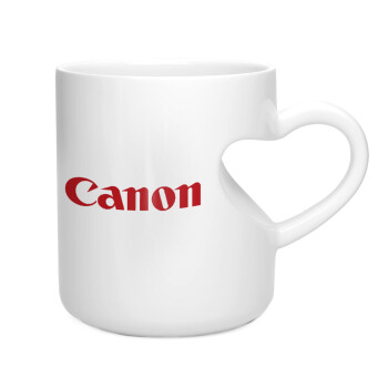 Canon, Κούπα καρδιά λευκή, κεραμική, 330ml