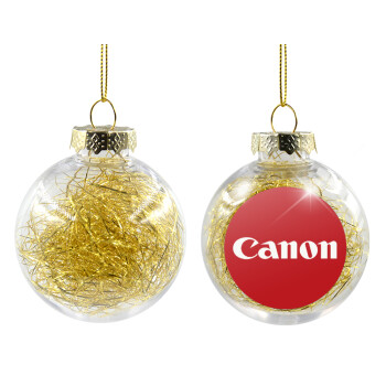 Canon, Χριστουγεννιάτικη μπάλα δένδρου διάφανη με χρυσό γέμισμα 8cm