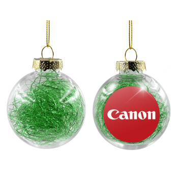Canon, Χριστουγεννιάτικη μπάλα δένδρου διάφανη με πράσινο γέμισμα 8cm