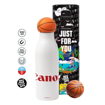 Canon, Μπάλα μπάσκετ μεταλλικό παγούρι θερμός, διπλού τοιχώματος, 550ml