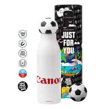 Canon, Μπάλα ποδοσφαίρου μεταλλικό παγούρι θερμός, διπλού τοιχώματος, 550ml