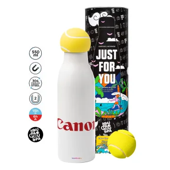 Canon, Μπάλα τένις μεταλλικό παγούρι θερμός, διπλού τοιχώματος, 550ml