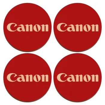 Canon, ΣΕΤ x4 Σουβέρ ξύλινα στρογγυλά plywood (9cm)