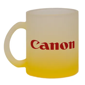 Canon, Κούπα γυάλινη δίχρωμη με βάση το κίτρινο ματ, 330ml