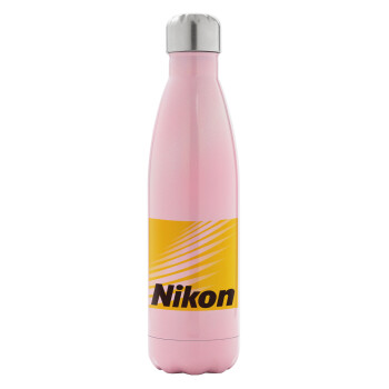 Nikon, Μεταλλικό παγούρι θερμός Ροζ Ιριδίζον (Stainless steel), διπλού τοιχώματος, 500ml