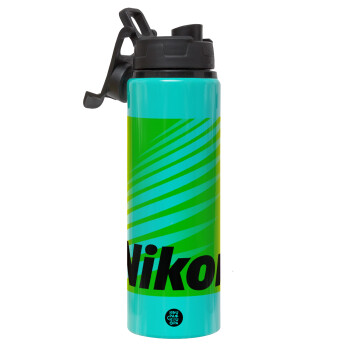 Nikon, Metallic water bottle with safety lid, 850ml aluminum